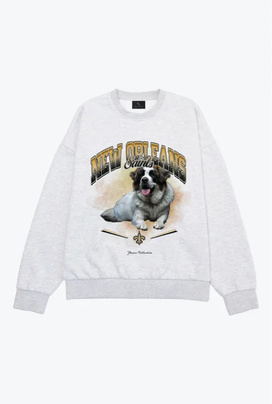 New Orleans Saints Mascot SuperHeavy™️ Crewneck - Ash sold by Peace-Collective