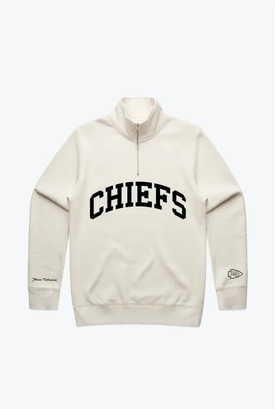 Kansas City Chiefs Collegiate Quarter Zip - Ivory sold by Peace-Collective