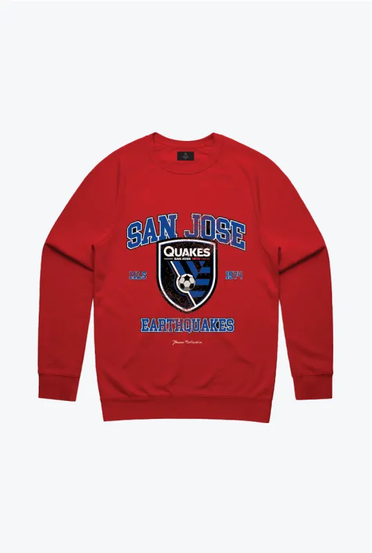 San Jose Earthquakes Vintage Washed Crewneck - Red sold by Peace-Collective
