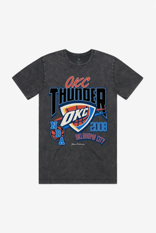 Oklahoma City Thunder Stonewash T-Shirt - Black sold by Peace-Collective