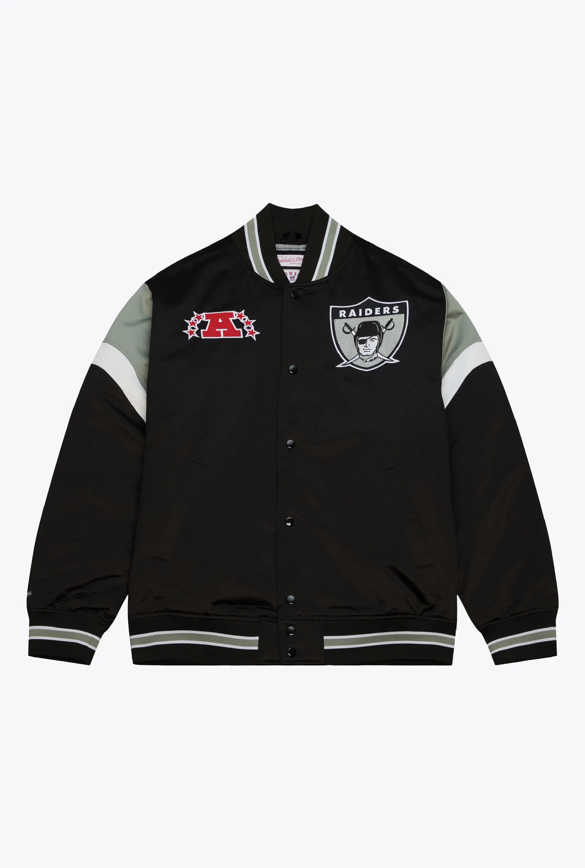 Oakland Raiders Heavyweight Satin Jacket sold by Peace-Collective