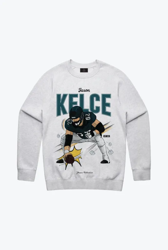 Jason Kelce Crewneck - Ash sold by Peace-Collective