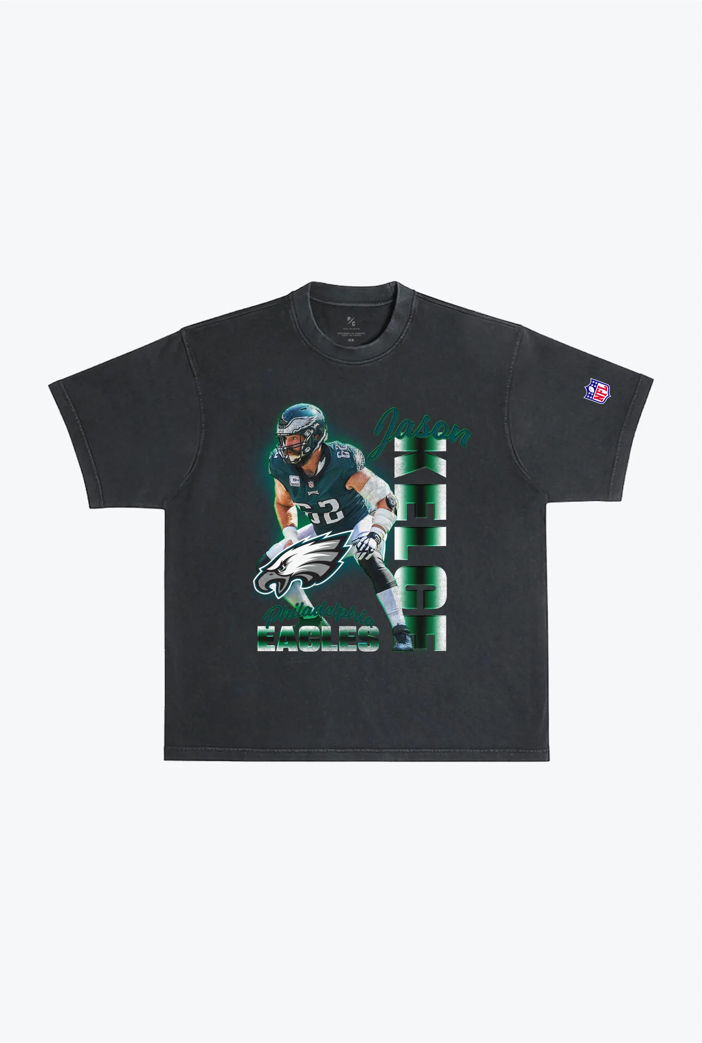 Jason Kelce Garment Dyed Heavyweight T-Shirt - Black sold by Peace-Collective