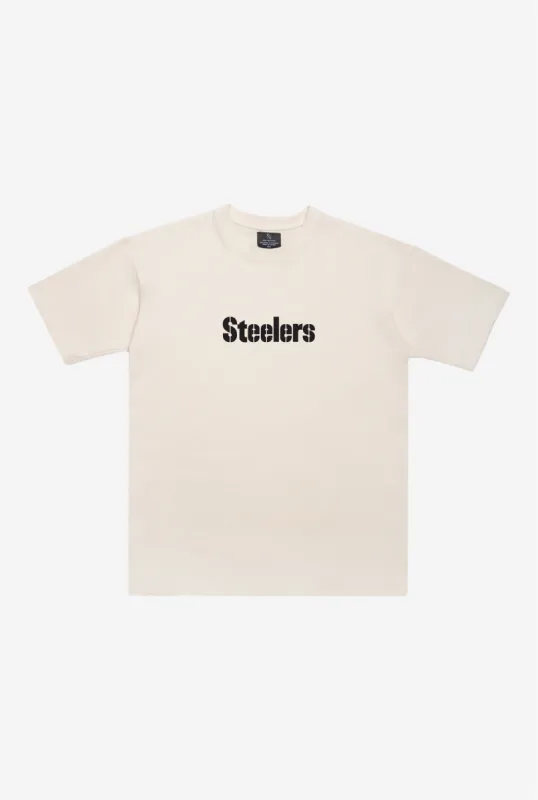 Pittsburgh Steelers Heavyweight T-Shirt - Natural sold by Peace-Collective