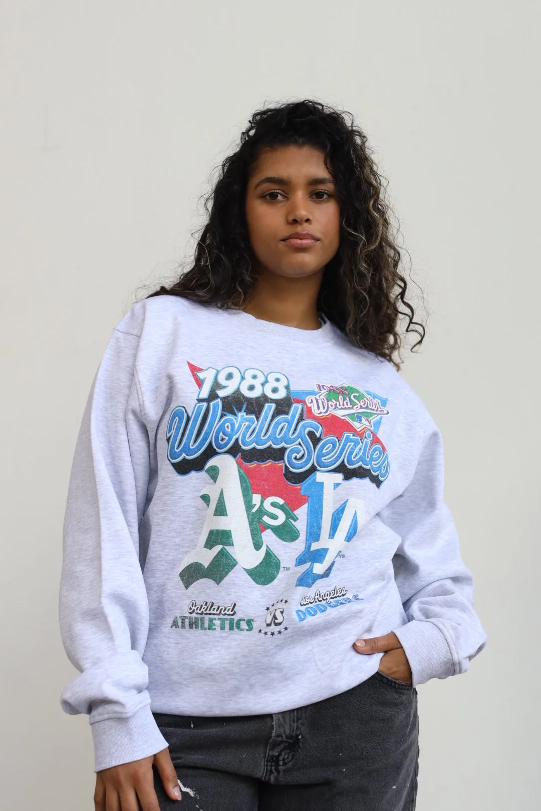 1988 World Series: LA Dodgers Vs. Oakland Athletics Crewneck - Ash sold by Peace-Collective product image thumbnail 3