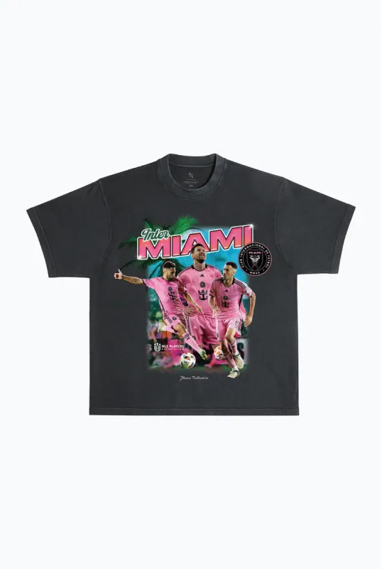 Inter Miami Vintage Player Heavyweight Pigment Dyed T-Shirt - Black sold by Peace-Collective