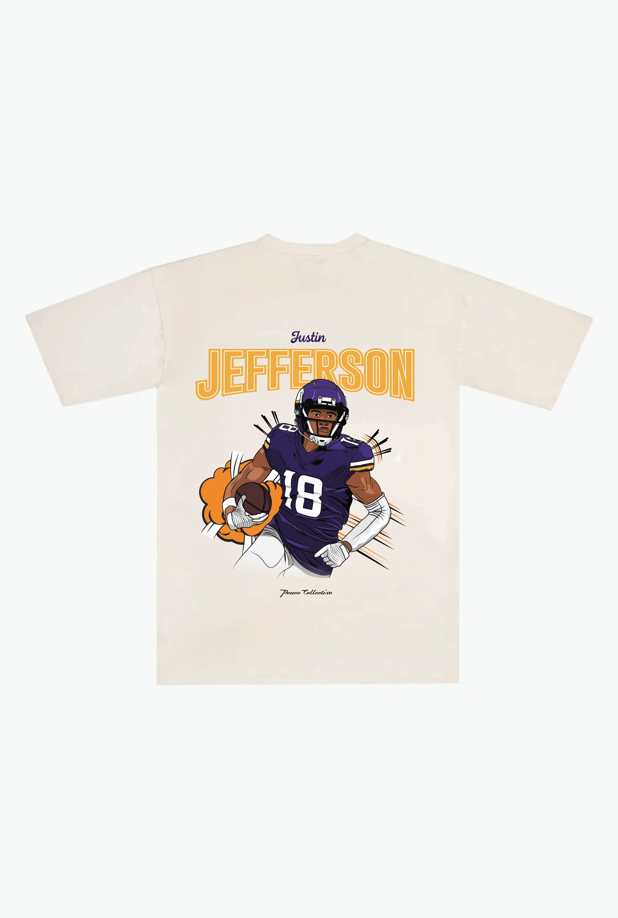 Justin Jefferson Heavyweight T-Shirt - Ivory sold by Peace-Collective product image thumbnail 2