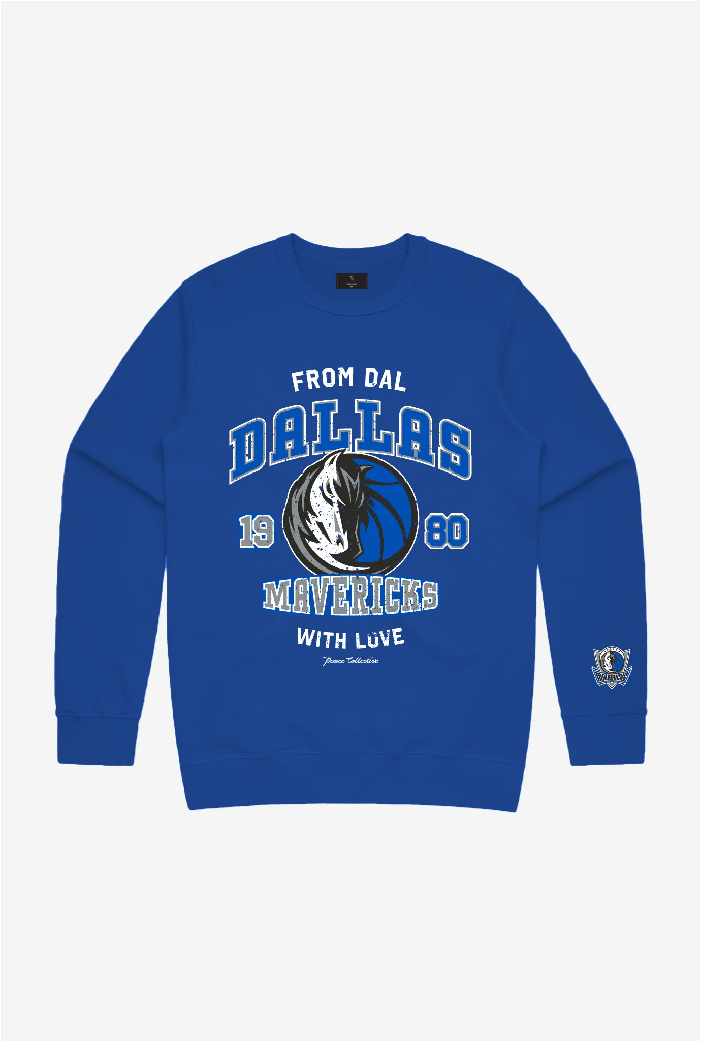 Dallas Mavericks Washed Crewneck - Royal Blue sold by Peace-Collective