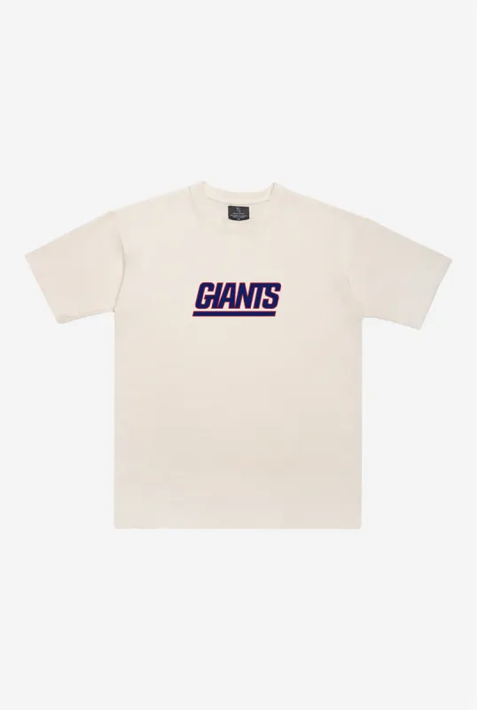 New York Giants Heavyweight T-Shirt - Natural sold by Peace-Collective