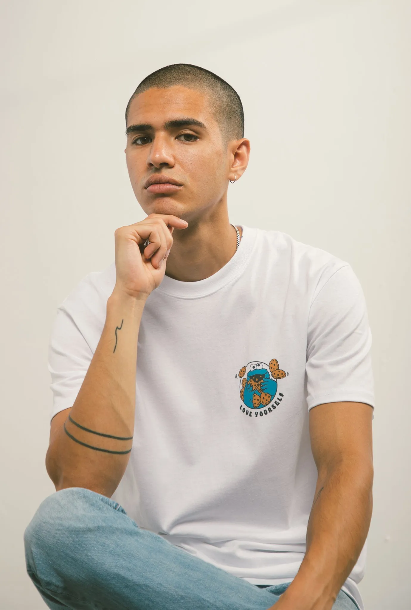 Love Yourself Cookie Monster T-Shirt - White sold by Peace-Collective product image thumbnail 2