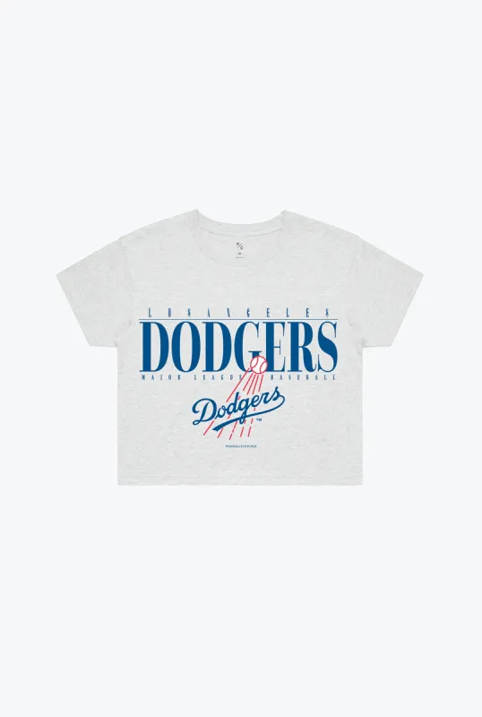 Los Angeles Dodgers Garment Dyed Cropped T-Shirt - Ash sold by Peace-Collective