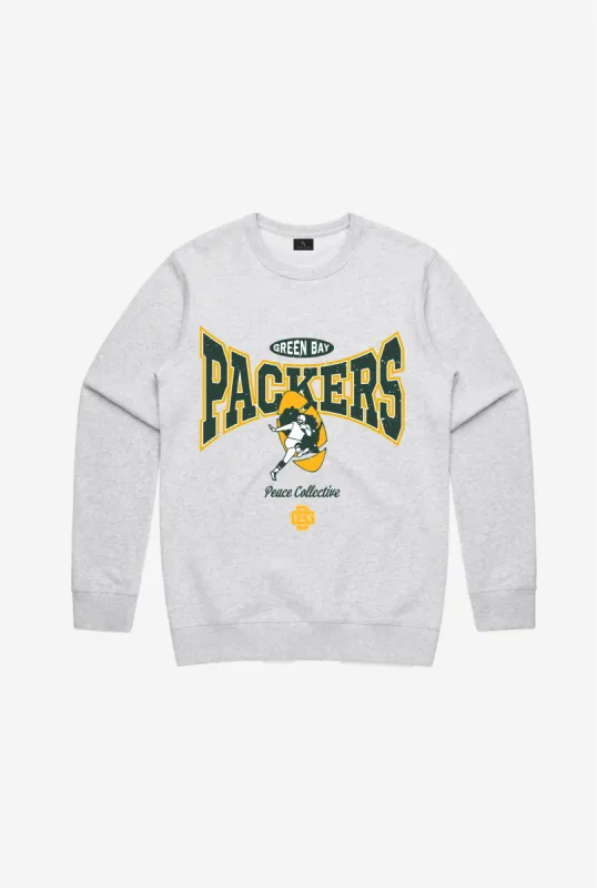 Green Bay Packers Washed Graphic Crewneck - Ash sold by Peace-Collective