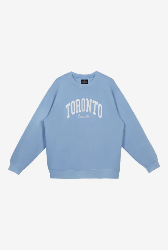 Toronto Tourist Pigment Dye Crewneck - Blue sold by Peace-Collective