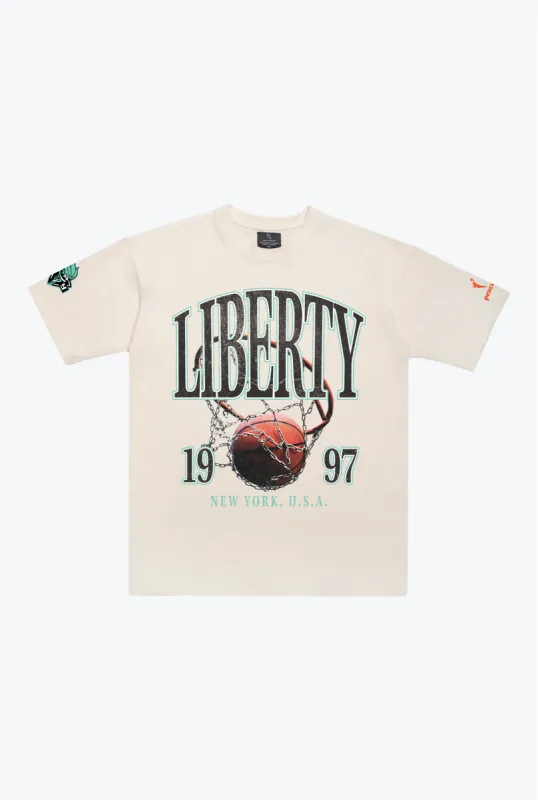 New York Liberty Vintage Heavyweight T-Shirt - Ivory sold by Peace-Collective