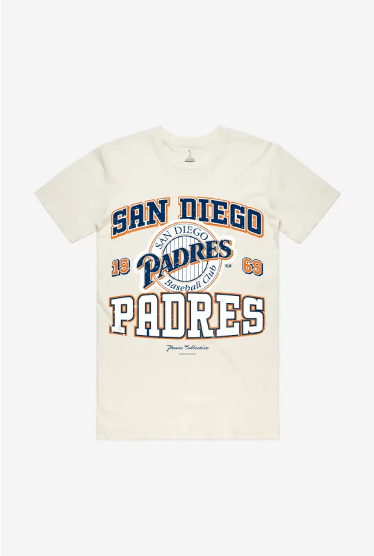 San Diego Padres Vintage Washed T-Shirt - Ivory sold by Peace-Collective