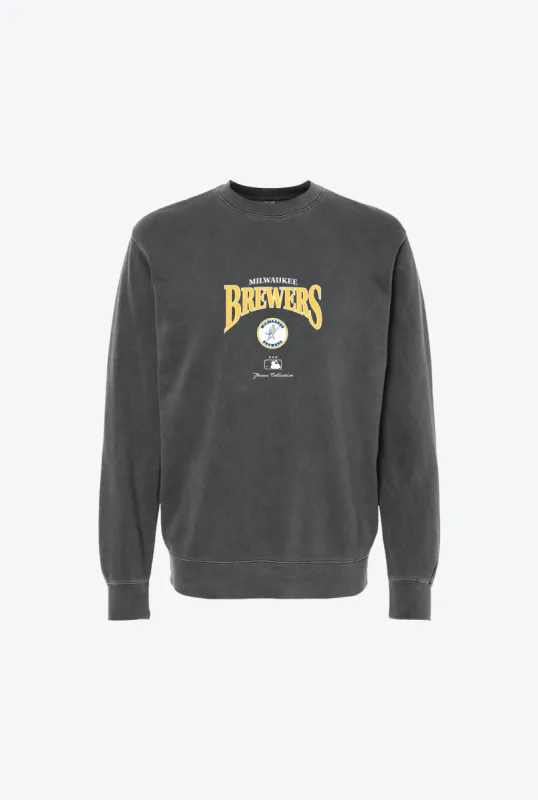 Milwaukee Brewers Vintage Embroidered Crewneck - Black sold by Peace-Collective