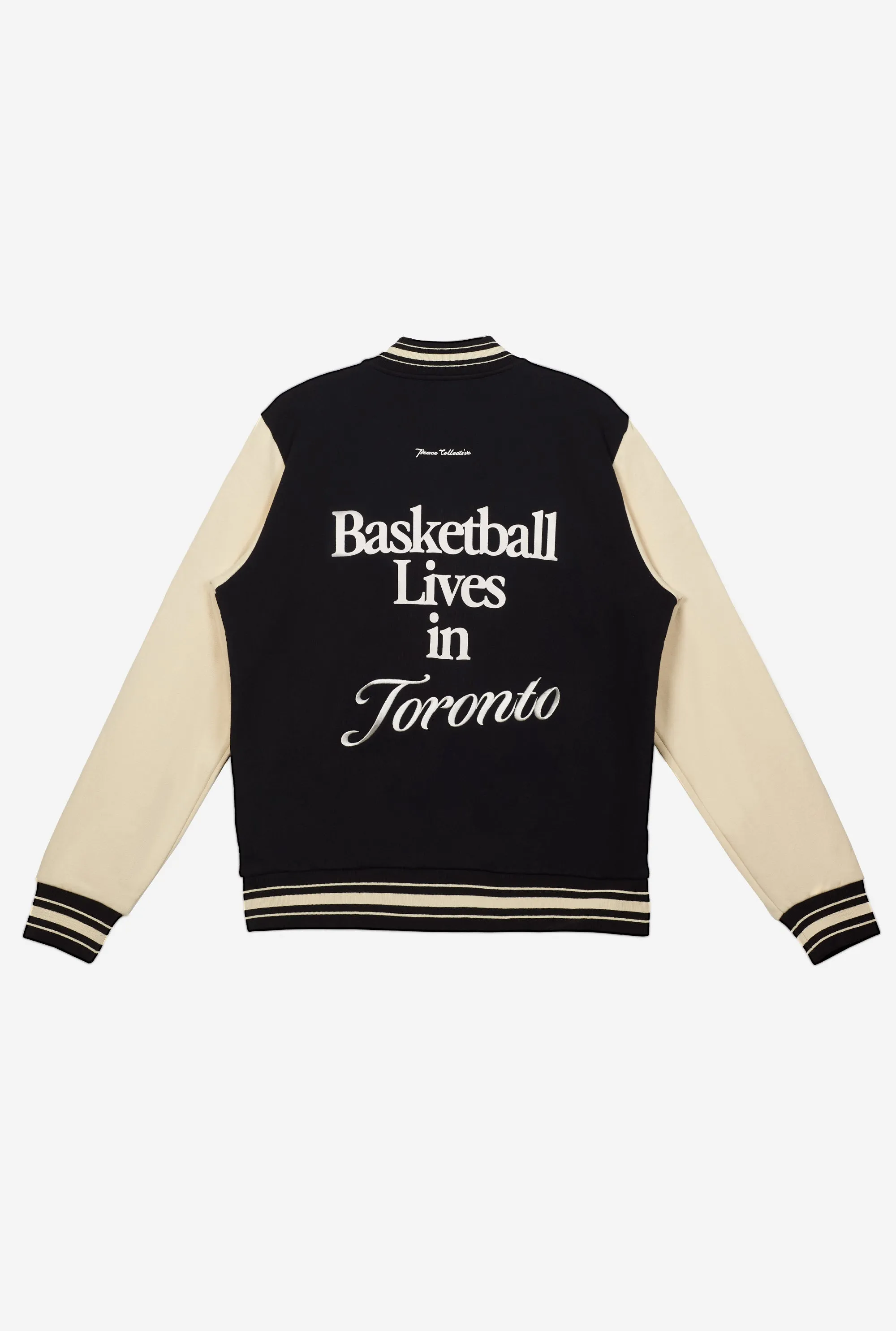 Basketball Lives in Toronto Letterman Jacket - Black/Cream sold by Peace-Collective product image thumbnail 2