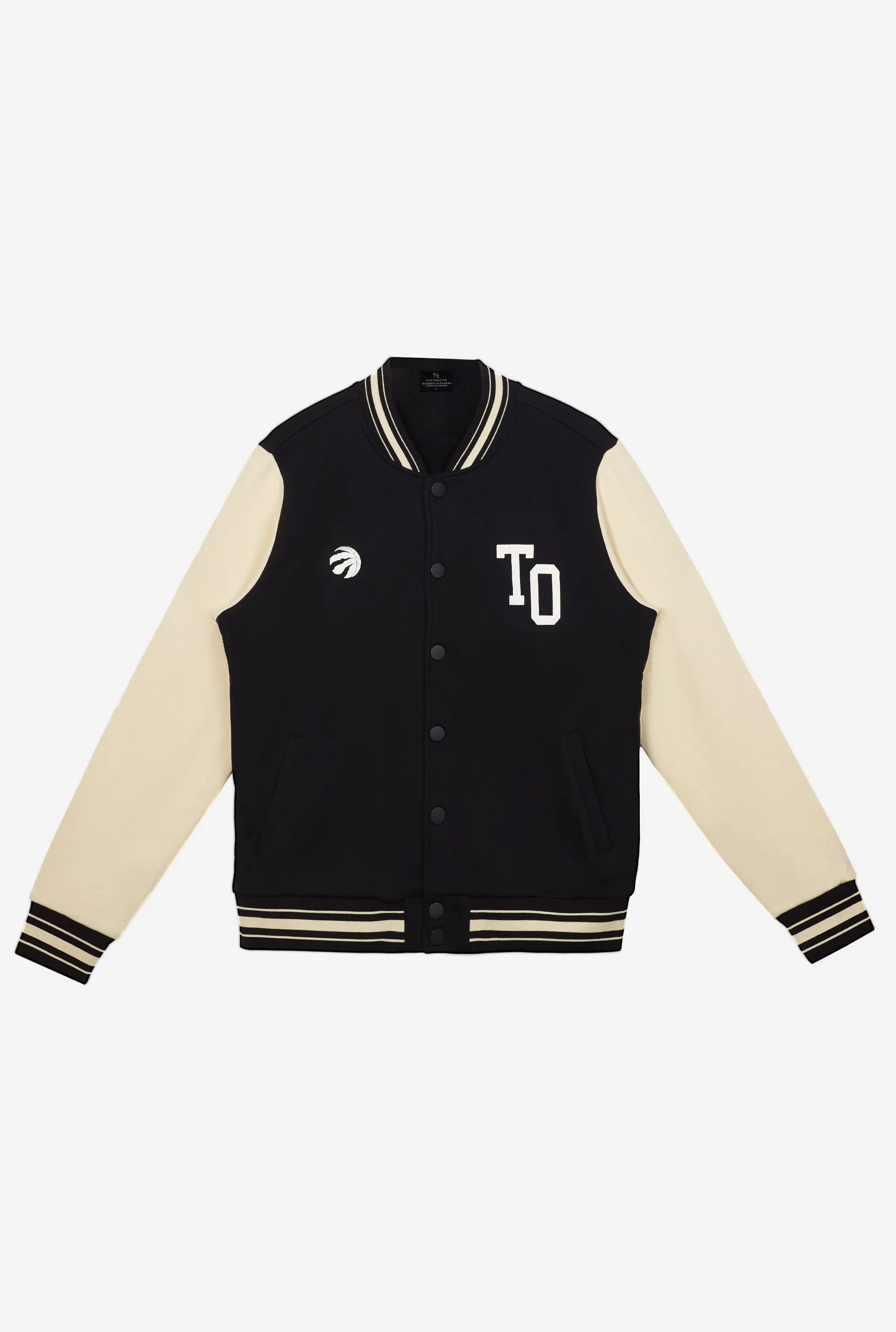 Basketball Lives in Toronto Letterman Jacket - Black/Cream sold by Peace-Collective