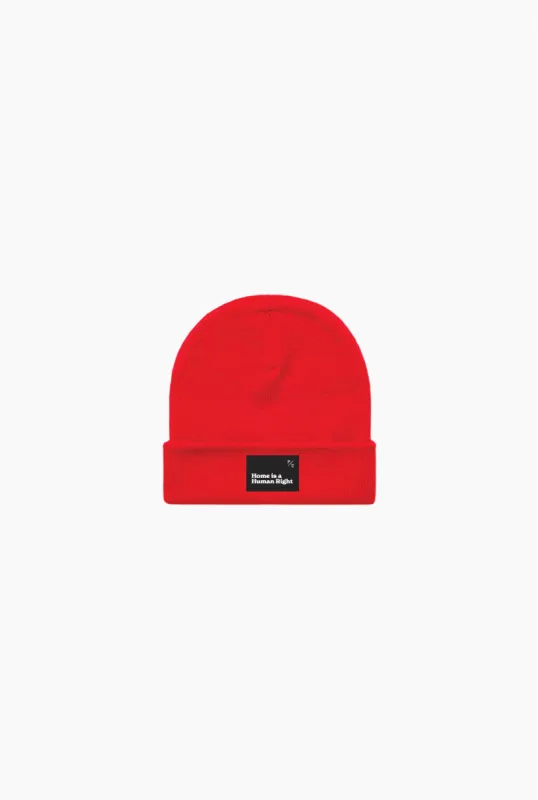 Home is a Human Right Toque - Red sold by Peace-Collective