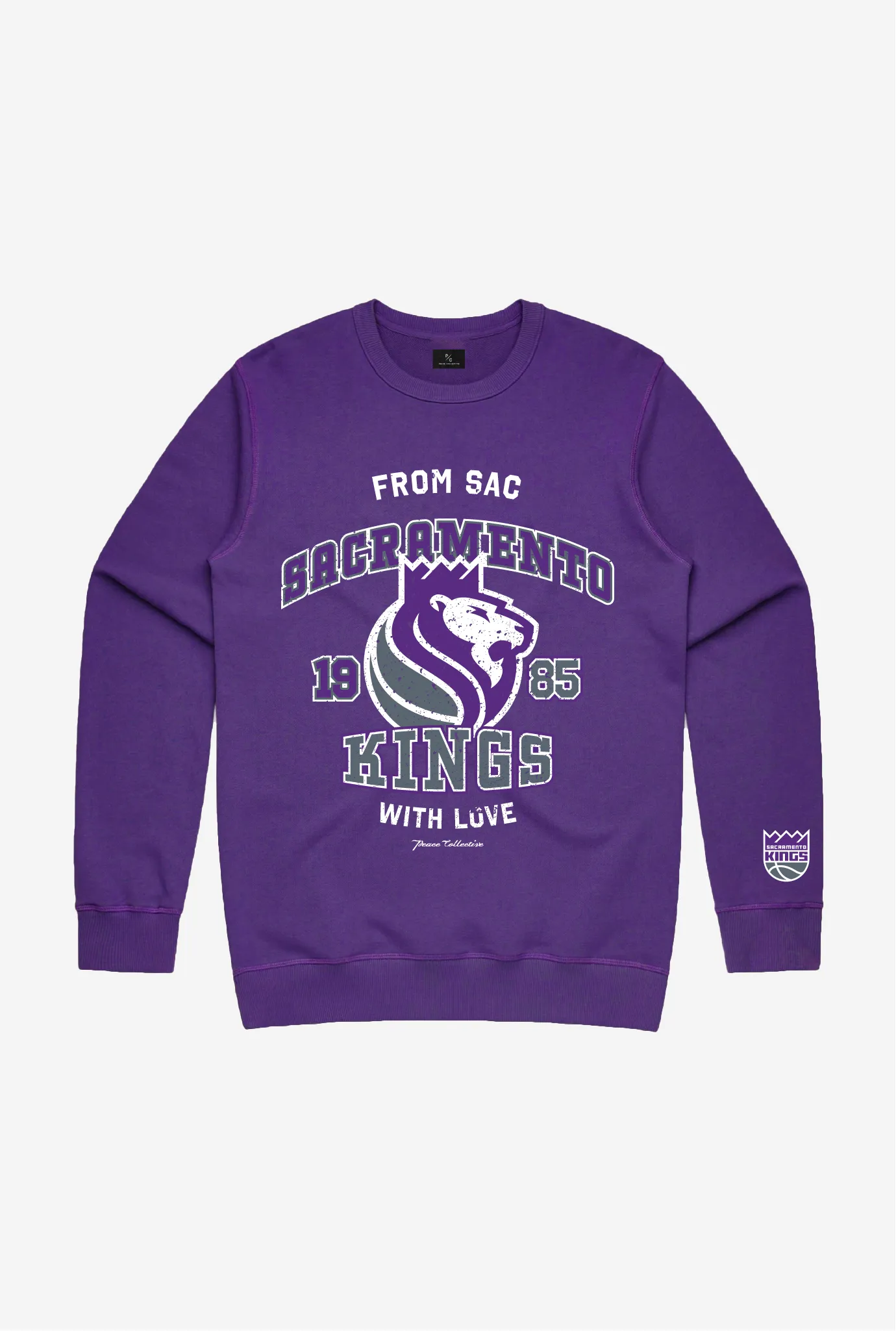 Sacramento Kings Washed Crewneck - Purple sold by Peace-Collective