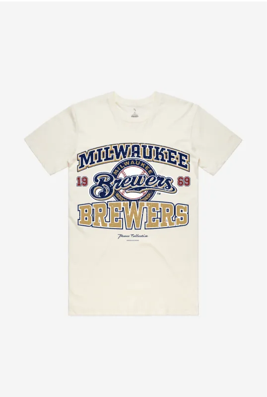 Milwaukee Brewers Vintage Washed T-Shirt - Ivory sold by Peace-Collective