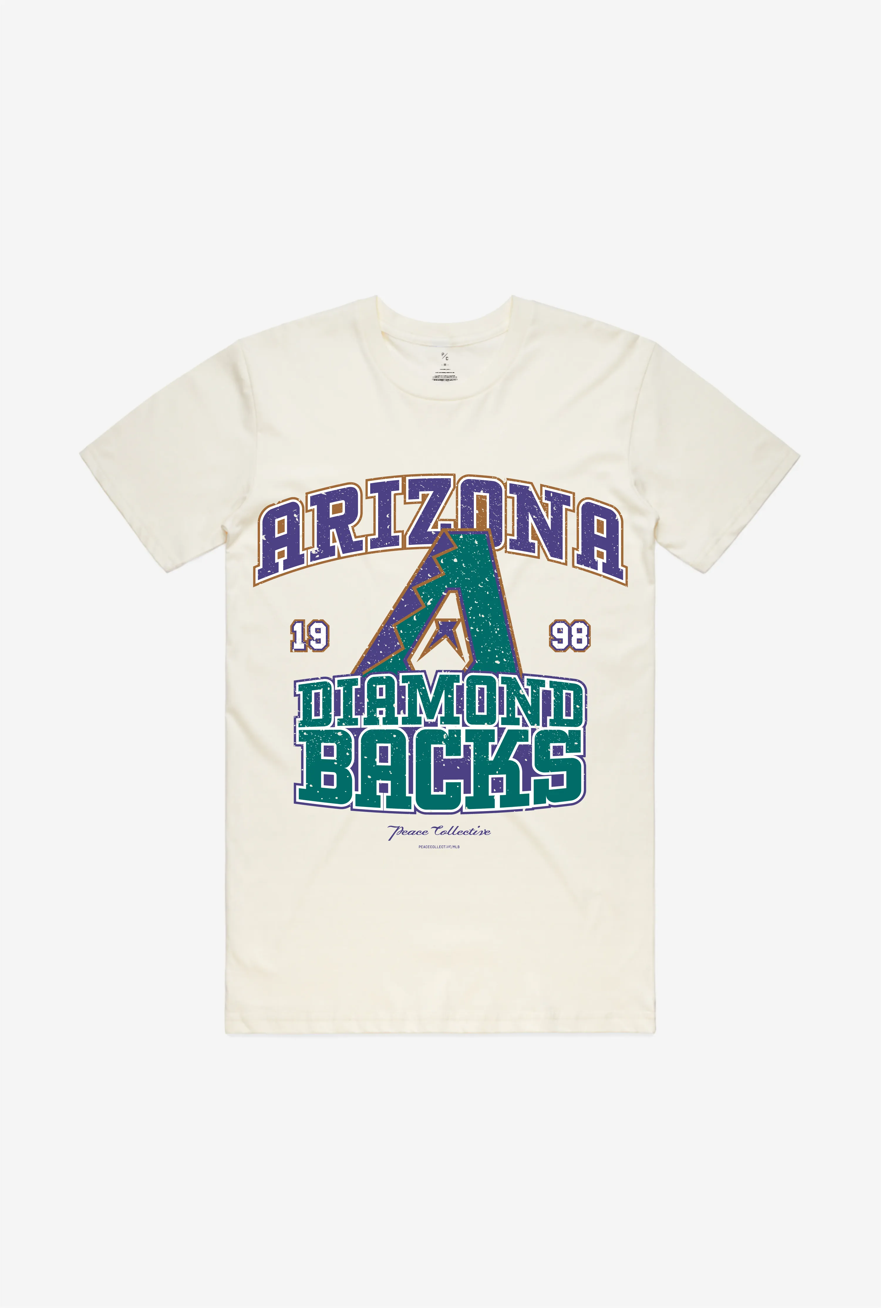 Arizona DiamondBacks Vintage Washed T-Shirt - Ivory sold by Peace-Collective