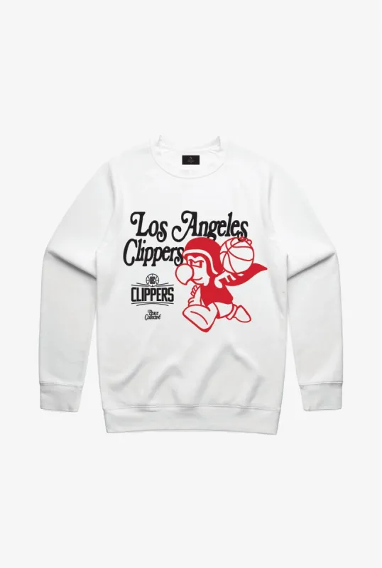 Los Angeles Clippers Mascot Crewneck - White sold by Peace-Collective