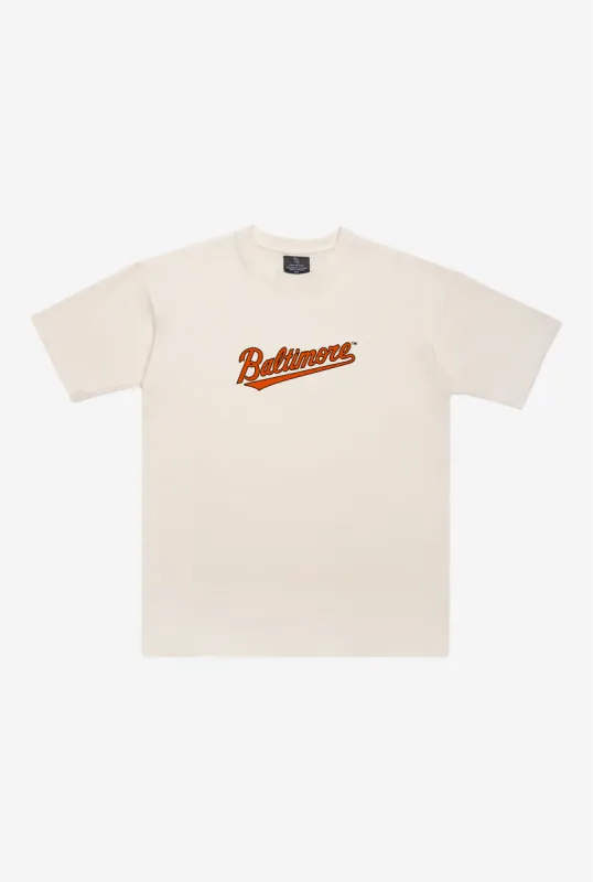 Baltimore Orioles Heavyweight T-Shirt - Natural sold by Peace-Collective