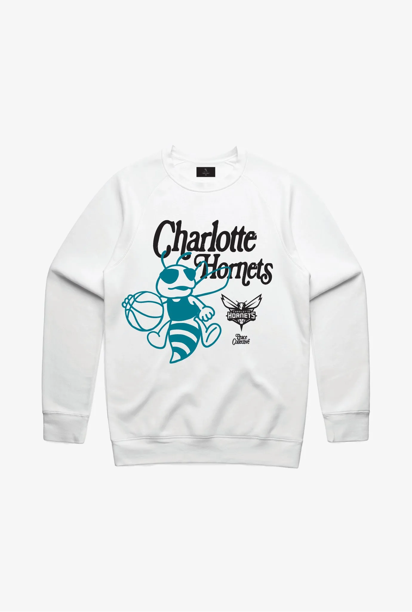 Charlotte Hornets Mascot Crewneck - White sold by Peace-Collective