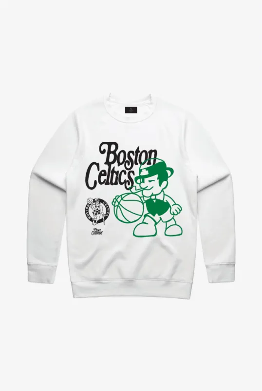 Boston Celtics Mascot Crewneck - White sold by Peace-Collective