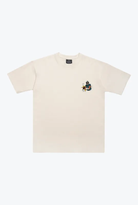 Jalen Hurts Heavyweight T-Shirt - Ivory sold by Peace-Collective