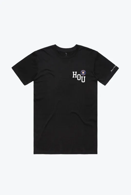 Houston Astros Essentials T-Shirt - Black sold by Peace-Collective