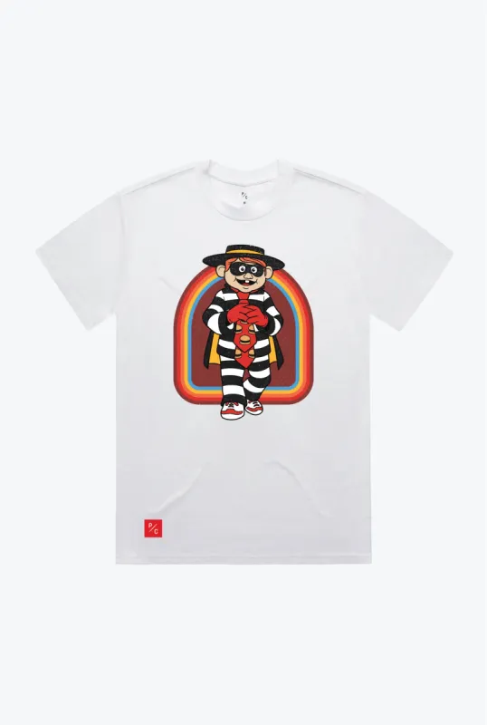 P/C x McDonald's Retro Hamburglar T-Shirt - White sold by Peace-Collective