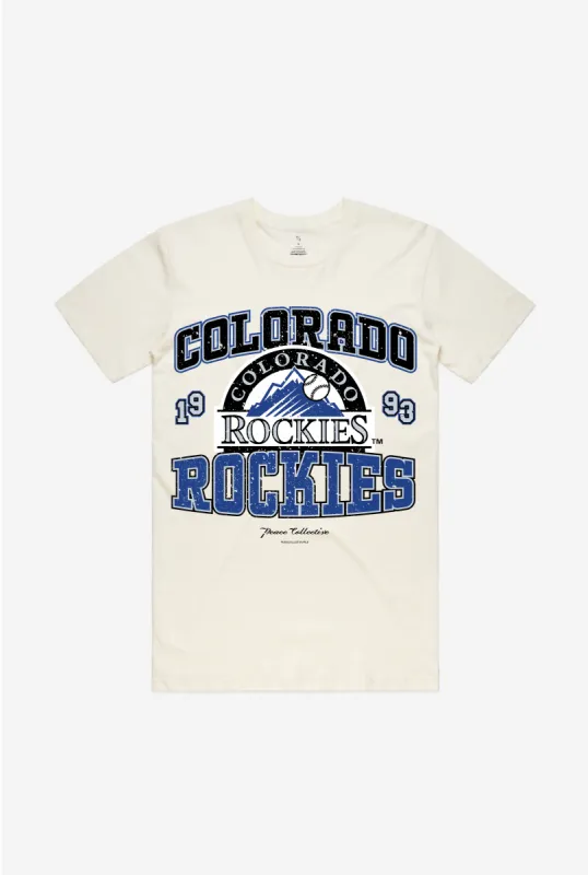 Colorado Rockies Vintage Washed T-Shirt - Ivory sold by Peace-Collective