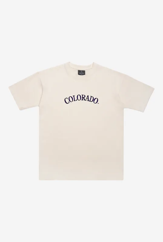 Colorado Rockies Heavyweight T-Shirt - Natural sold by Peace-Collective