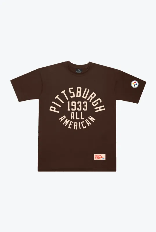 Pittsburgh Steelers Collegiate Heavyweight T-Shirt - Walnut sold by Peace-Collective