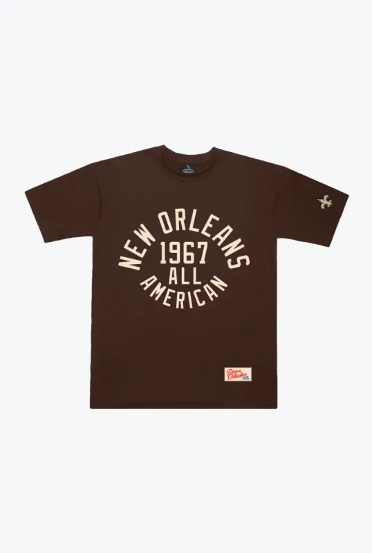 New Orleans Saints Collegiate Heavyweight T-Shirt - Walnut sold by Peace-Collective