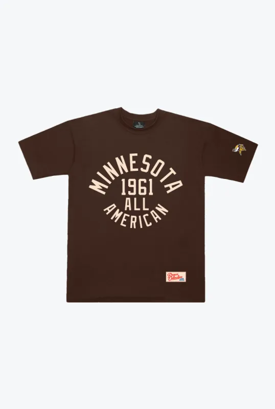 Minnesota Vikings Collegiate Heavyweight T-Shirt - Walnut sold by Peace-Collective
