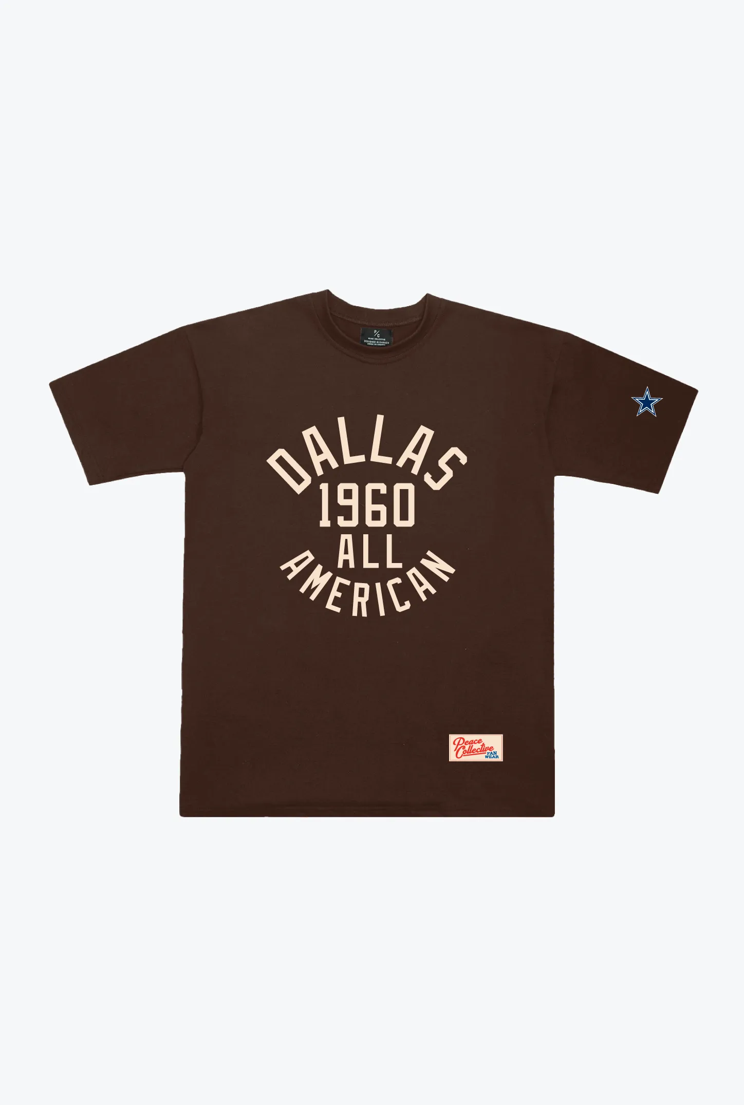 Dallas Cowboys Collegiate Heavyweight T-Shirt - Walnut sold by Peace-Collective