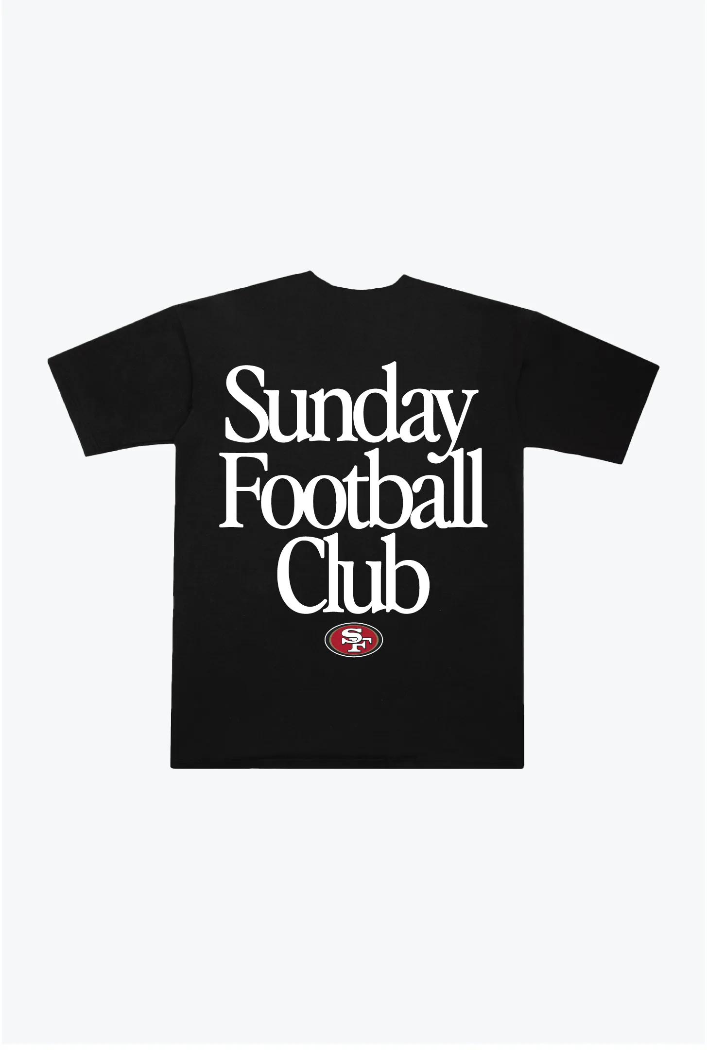 San Francisco 49ers Sunday Football Club Heavyweight T-Shirt - Black sold by Peace-Collective