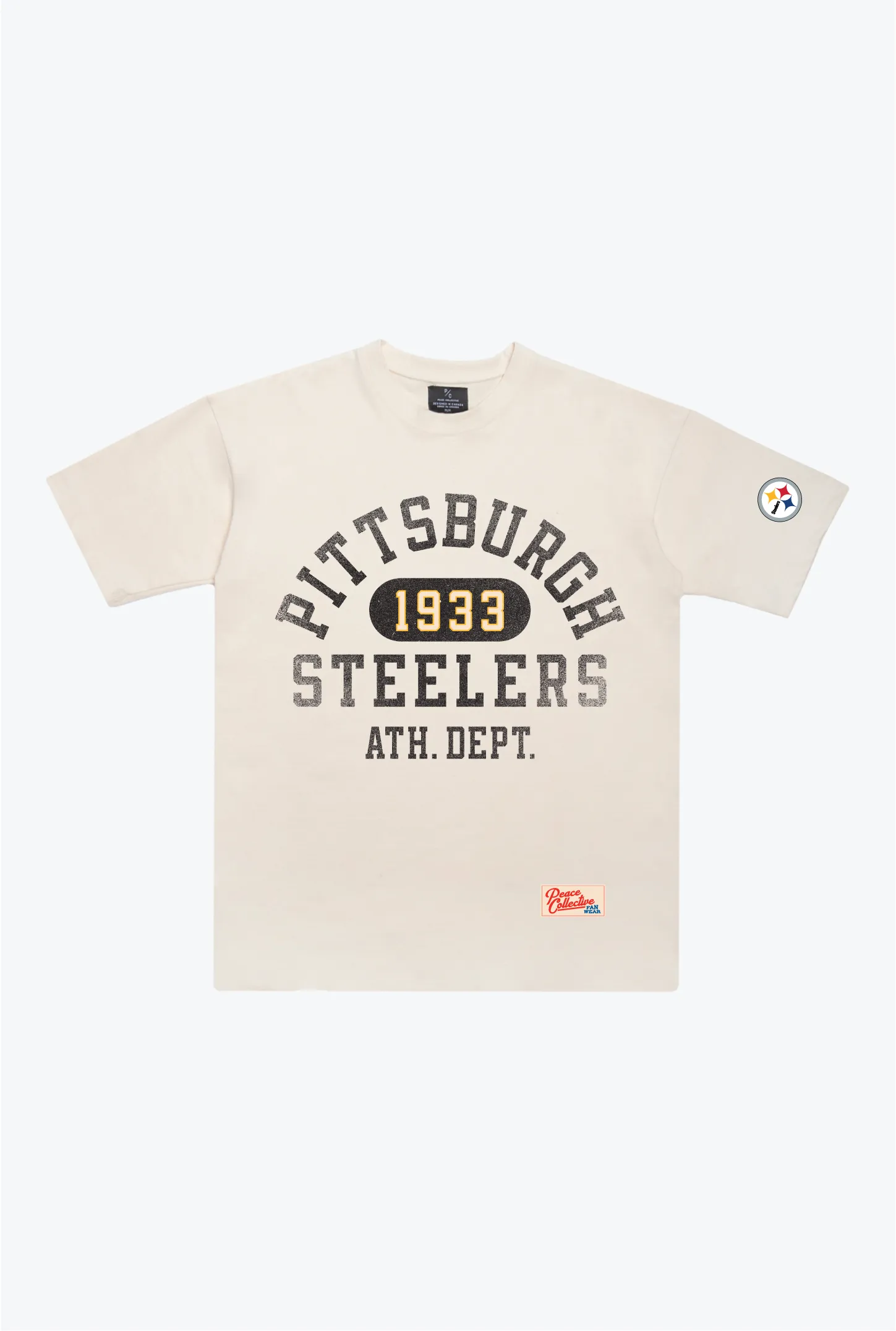Pittsburgh Steelers Athletic Club Heavyweight T-Shirt - Ivory sold by Peace-Collective