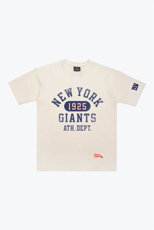 New York Giants Athletic Club Heavyweight T-Shirt - Ivory sold by Peace-Collective