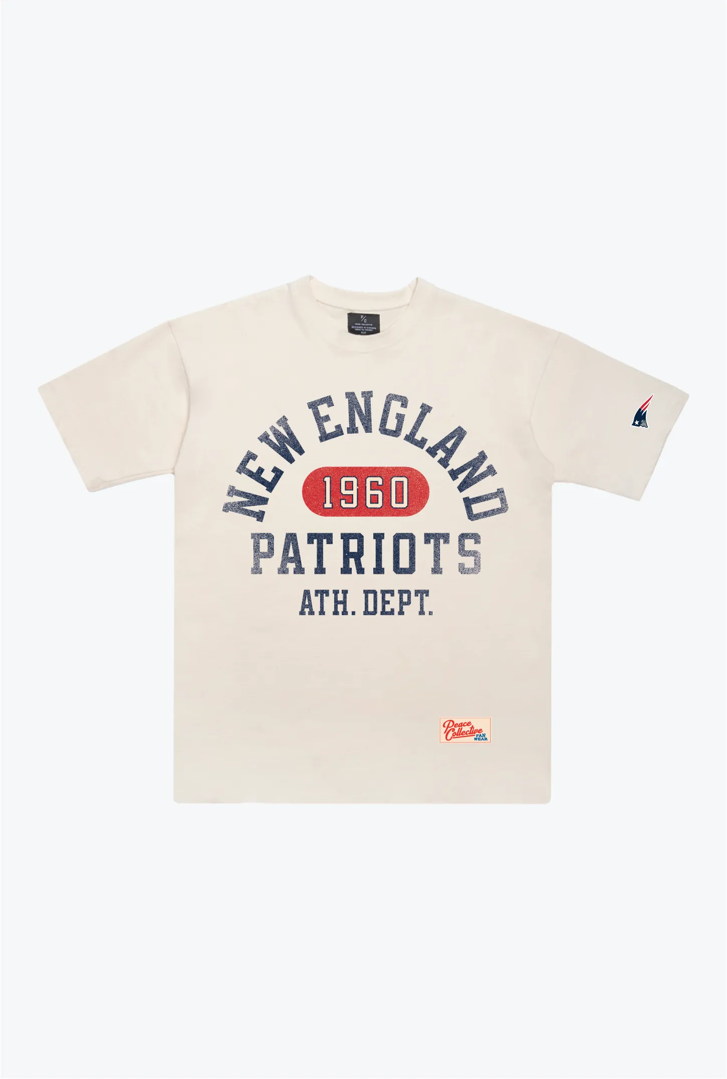 New England Patriots Athletic Club Heavyweight T-Shirt - Ivory sold by Peace-Collective