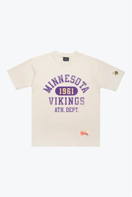 Minnesota Vikings Athletic Club Heavyweight T-Shirt - Ivory sold by Peace-Collective