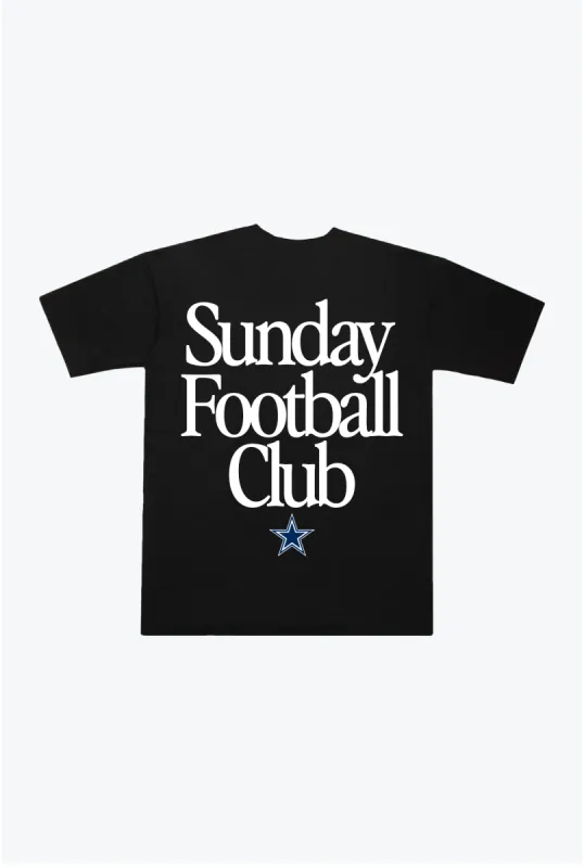 Dallas Cowboys Sunday Football Club Heavyweight T-Shirt - Black sold by Peace-Collective