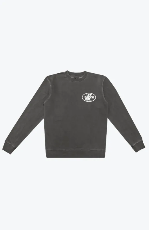 Life is So Much Better Pigment Dye Crewneck - Black sold by Peace-Collective