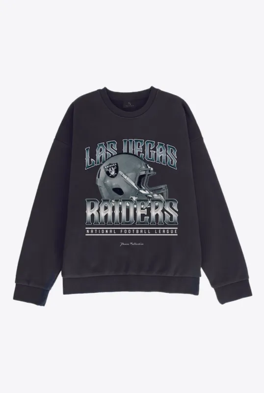 Las Vegas Raiders Helmet SuperHeavy™️ Crewneck - Off Black sold by Peace-Collective