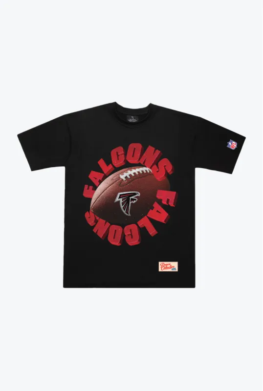 Atlanta Falcons Spiral Heavyweight T-Shirt - Black sold by Peace-Collective