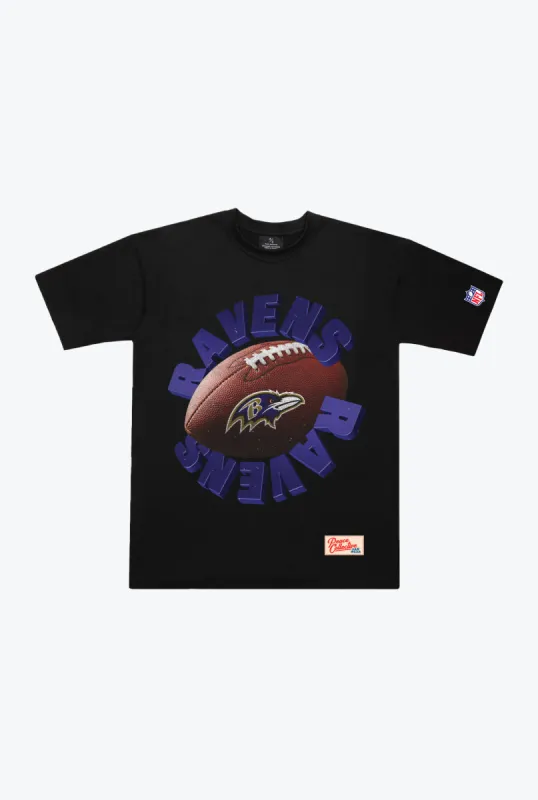 Baltimore Ravens Spiral Heavyweight T-Shirt - Black sold by Peace-Collective