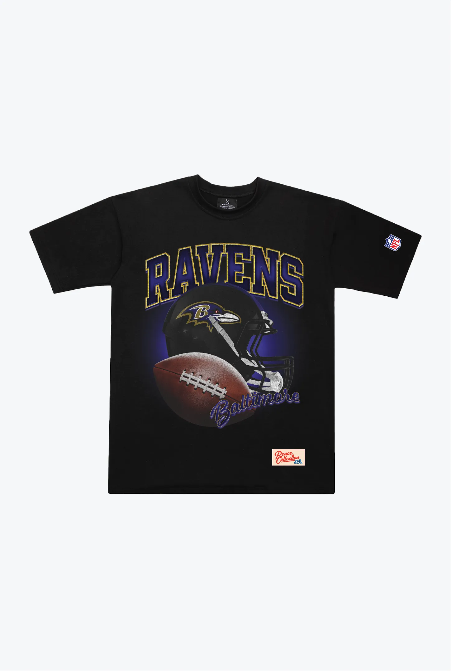 Baltimore Ravens Icon Heavyweight T-Shirt - Black sold by Peace-Collective